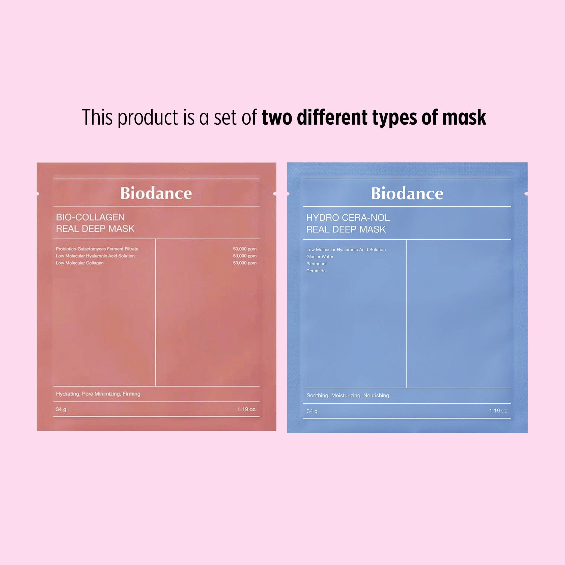 Biodance [Biodance] 1+1 Bio-Collagen Real Deep Mask 34g (1 sheet) and Hydro Cera-nol Real Deep Mask 34g (1 sheet)