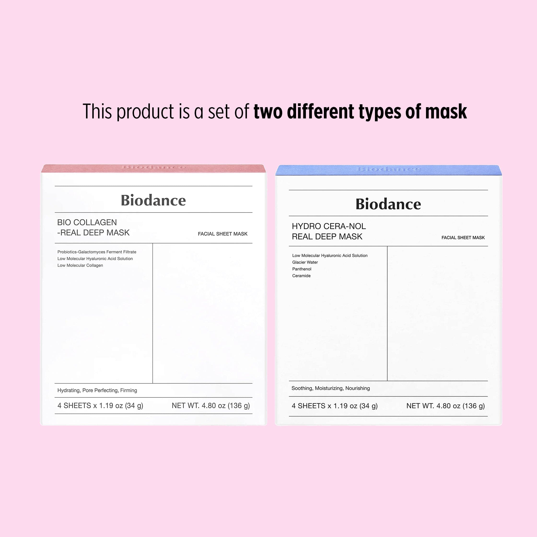 Biodance [Biodance] 1+1 Bio-Collagen Real Deep Mask 34g (4 sheets) and Hydro Cera-nol Real Deep Mask 34g (4 sheets))