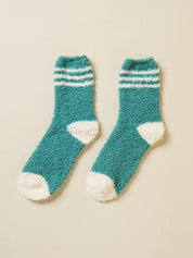 DAISO Accessories Ankle Stripe Fuzzy Socks