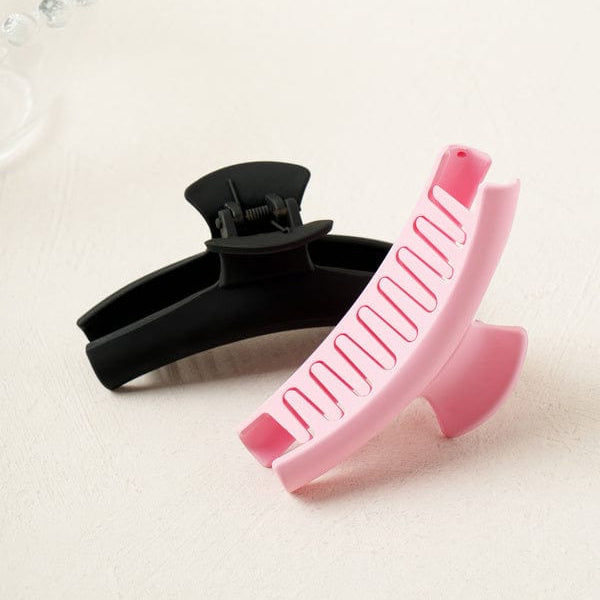 DAISO Accessories Matte Hair Claw Clip Set- Pink & Black