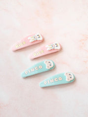 DAISO Accessories Momorei Pinco & Rico Embossed Snap Hair Clip (2pcs)