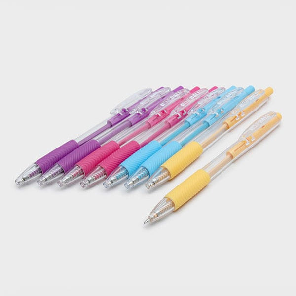 DAISO Stationery 4-Color Clip Ballpoint Pen Set (0.7 mm, 8 pcs)
