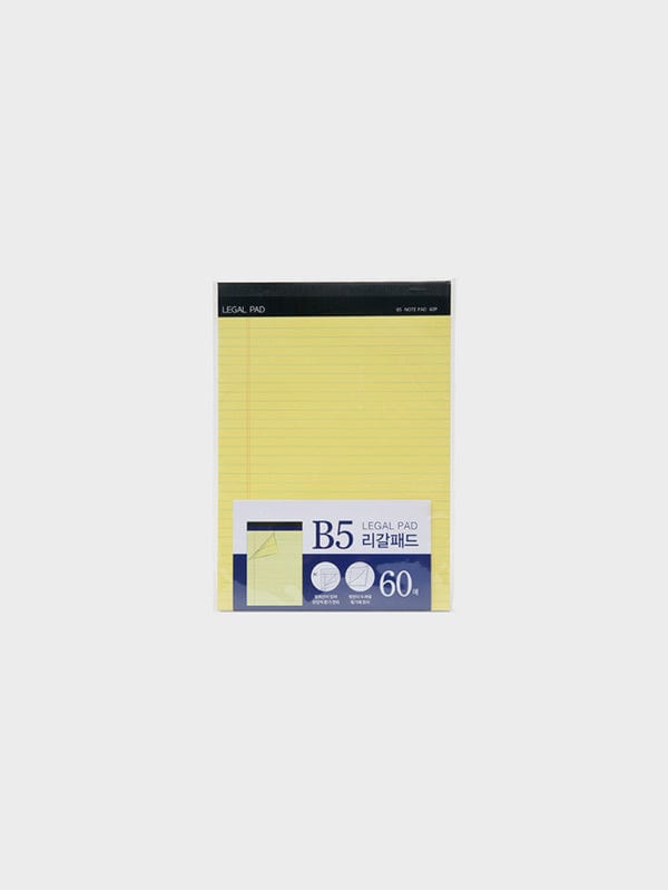 DAISO Stationery B5 Legal Pad - Yellow (60 Sheets)