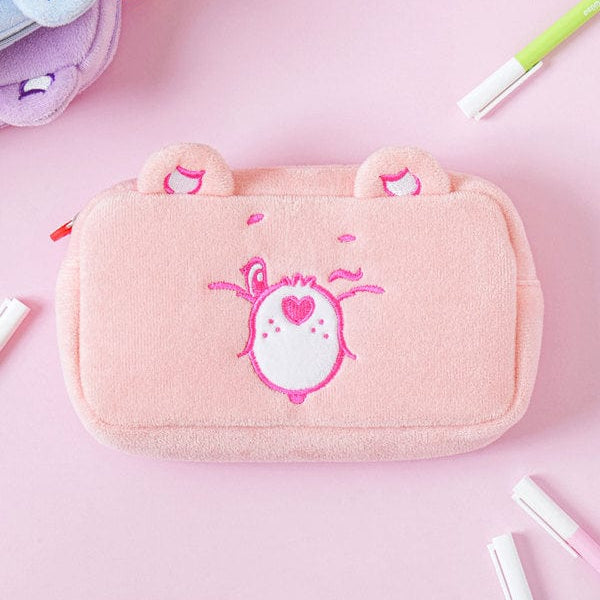 DAISO Stationery Care Bear Embroidered Pencil Case