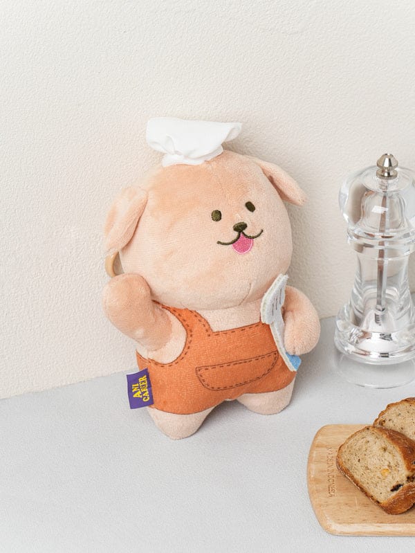 DAISO Stationery Dog Chef Keychain Accessory