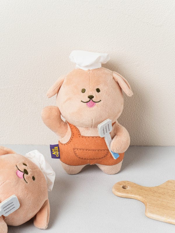 DAISO Stationery Dog Chef Keychain Accessory