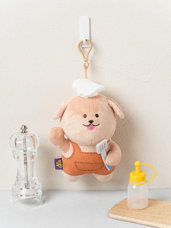 DAISO Stationery Dog Chef Keychain Accessory