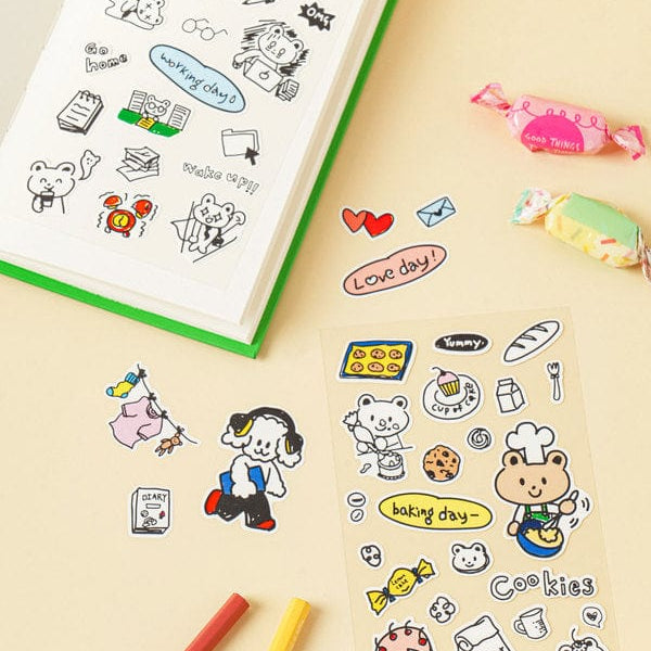 DAISO Stationery Drawing Character Sticker Pack (4 Sheets) (Copy)