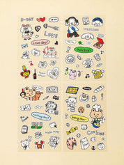 DAISO Stationery Drawing Character Sticker Pack (4 Sheets) (Copy)