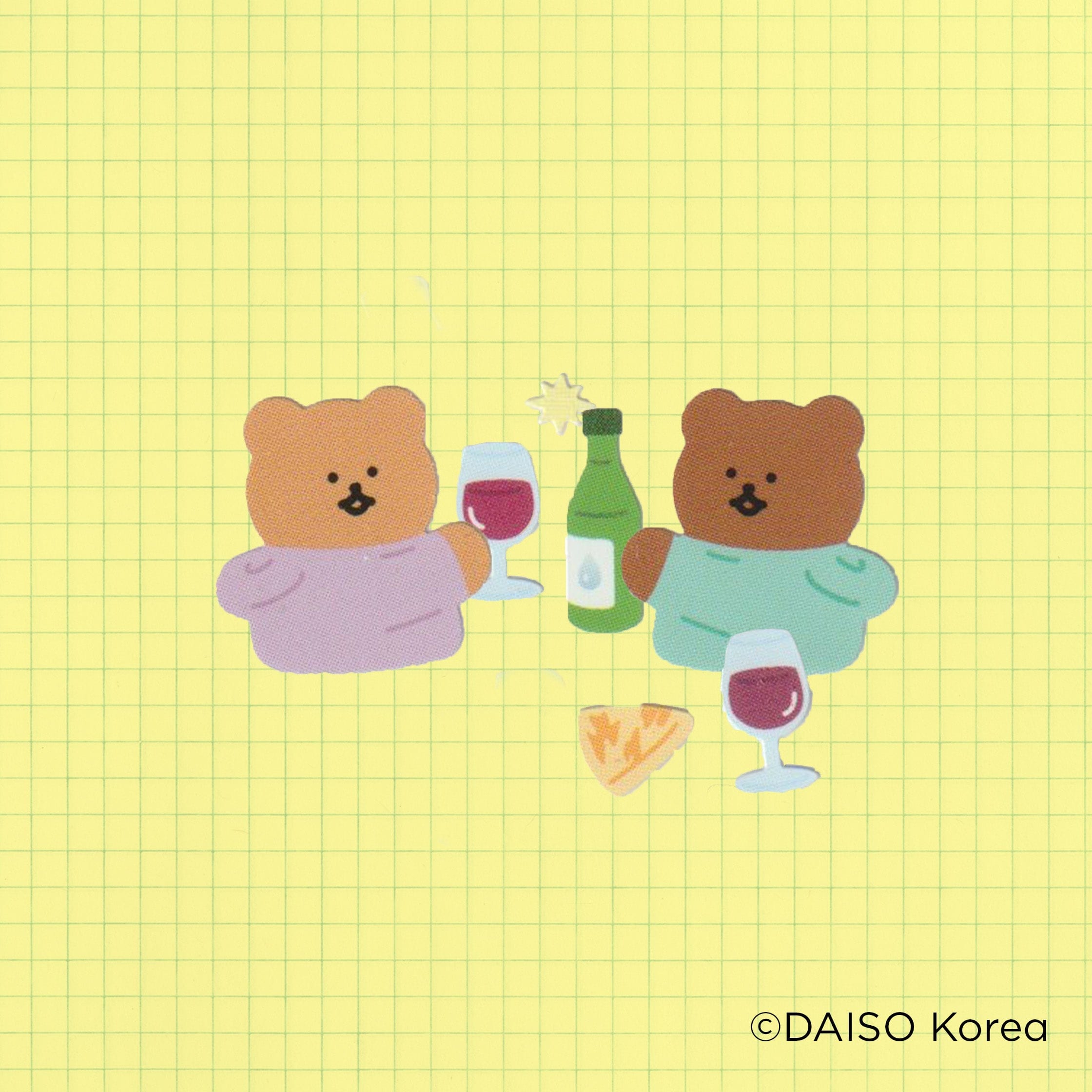 DAISO Stationery Friendship Bear Sticker Set (4 Sheets)