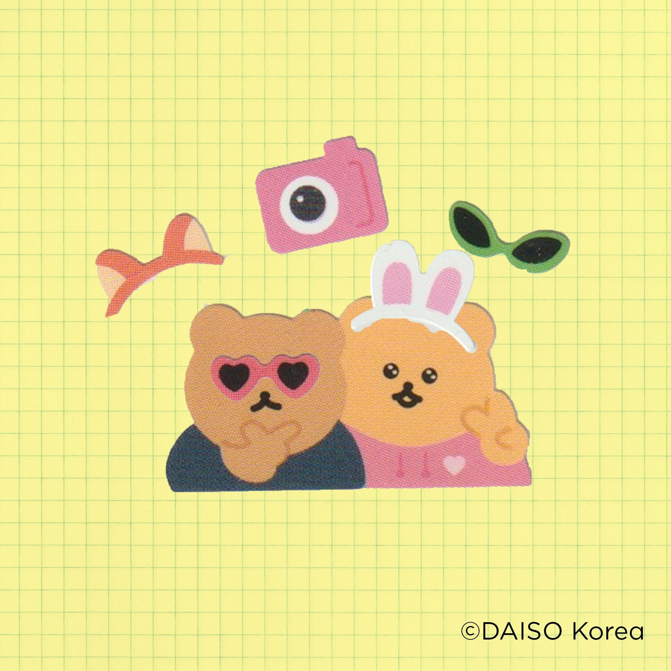 DAISO Stationery Friendship Bear Sticker Set (4 Sheets)