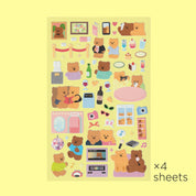 DAISO Stationery Friendship Bear Sticker Set (4 Sheets)