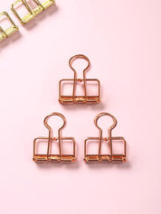 DAISO Stationery Gold Double Clip 3 PCS