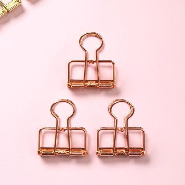 DAISO Stationery Gold Double Clip 3 PCS