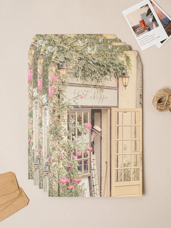 DAISO Stationery Landscape Vintage Gift bag 5 Pack -상세설명, 가격, 무게, 재고