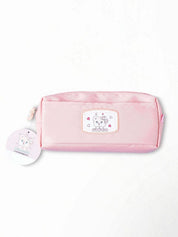 DAISO Stationery Momorei Square Pocket Plush Pencil Case in Pink