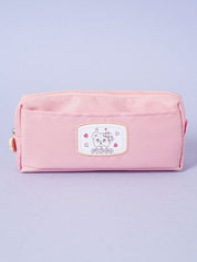 DAISO Stationery Momorei Square Pocket Plush Pencil Case in Pink