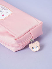 DAISO Stationery Momorei Square Pocket Plush Pencil Case in Pink