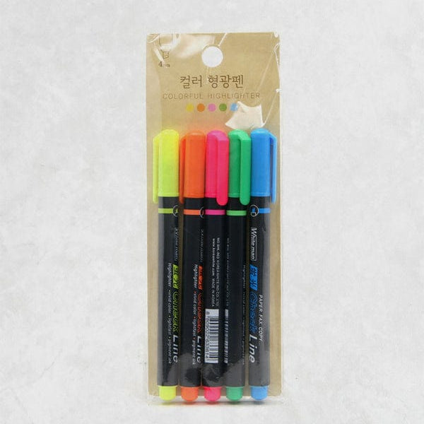 DAISO Stationery Neon Highlighter 5-Pack