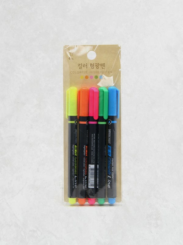 DAISO Stationery Neon Highlighter 5-Pack