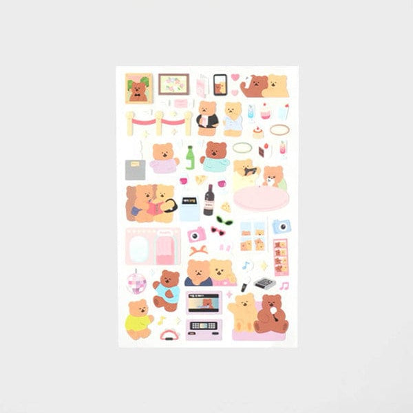 DAISO Stationery Outdoor Bear Sticker Set (4 Sheets)