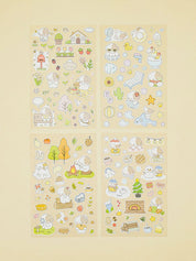 DAISO Stationery Seasonal Character Sticker Set (4 Sheets)