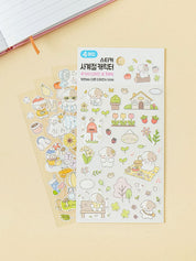 DAISO Stationery Seasonal Character Sticker Set (4 Sheets)