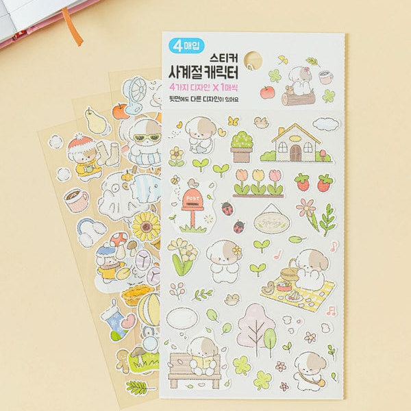 DAISO Stationery Seasonal Character Sticker Set (4 Sheets)