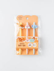 DAISO Stationery Set of 3 Character Pens with Puffy Cheeked Friends