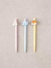 DAISO Stationery Set of 3 Character Pens with Puffy Cheeked Friends