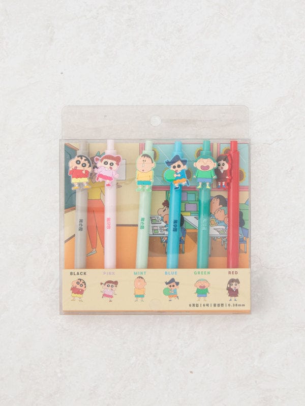 DAISO Stationery Shin-chan Retractable Color Gel Pen Set