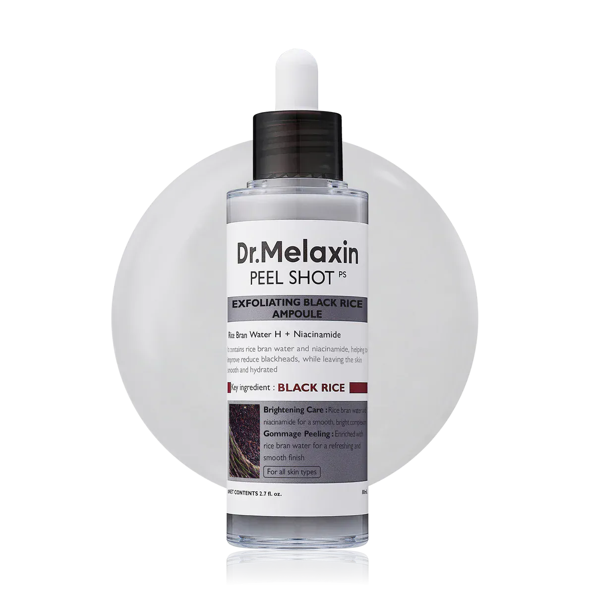 Dr.Melaxin 80ml [Dr.Melaxin] Peel Shot Exfoliating Black Rice Ampoule 80ml
