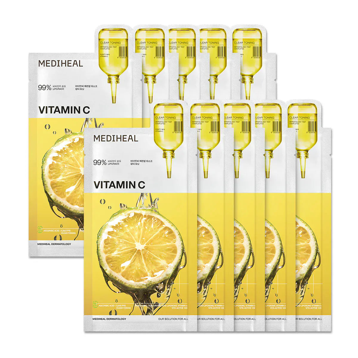 Mediheal Skincare 10 sheets [Mediheal] Vitamin C Essential Mask Clear Toning